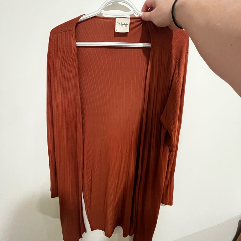Prologue Women's Terracotta Open Front Cardigan